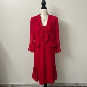 S.L Fashion 2 piece red dress set - size 16